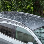 Vehicle getting hit by hail